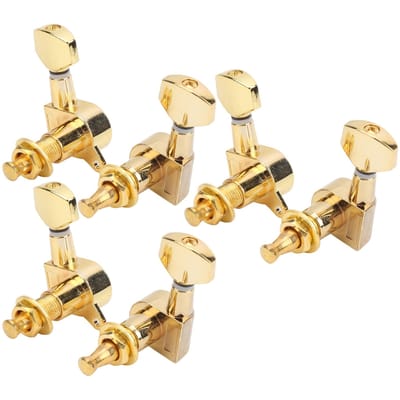 6 Pièces Mécaniques Blocantes pour Guitare Chevilles d'Accordage pour Guitares Électriques Entièrement Fermées AccessoiresOr or