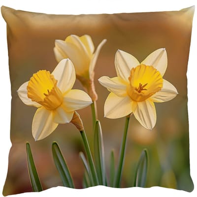 Sierkussens - Kussentjes Woonkamer - 50x50 cm - Bloemen - Geel - Wazig