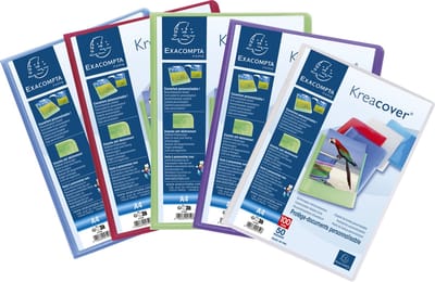 Exacompta 8x Kreacover® Chromaline Personaliseerbare showalbums PP met vaste rug - 50 tassen - 100 zichten - A4 - Geassorteerd - 5759E