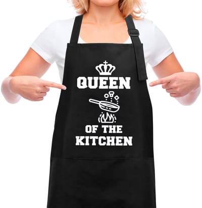 Dailygoods- Kookschort Gepersonaliseerd - Dameskatoen - 2 Zakken - Verstelbaar - Grappig BBQ-Schort - Vuilafstotend Materiaal - Keukenschort