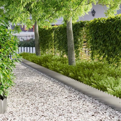 vidaXL - Gazonrand - 20 - st - 103 - x - 25 - cm - Staal - Zilverkleurig