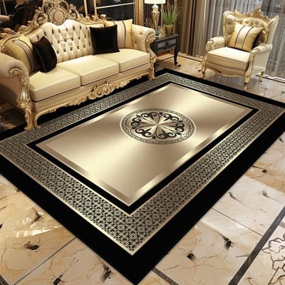 Gouden Luxe Tapijt voor Woonkamer Grote Oppervlakte Decoratie Huis Sofa Antislip Kleden Slaapkamer Lounge Salontafels Zachte Vloermatten 60*90cm beige