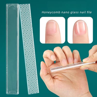 Nieuwe Glazen Nano Honingraat Nagelvijl Vingertop Reparatie Fysieke Polijsting Nagellak Polijsten Glanzende Nagel Nagelvijl Praktisch Ontwerp one size fits all transparant