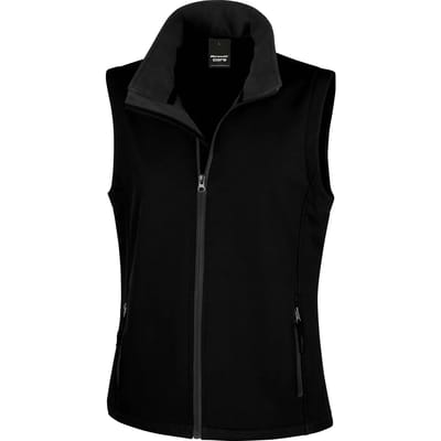 Result Women´s Printable Soft Shell Bodywarmer RT232F - Black/Black - M