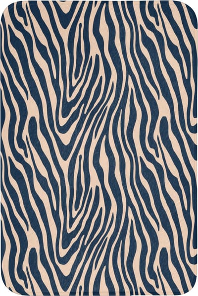 Badmat 60x90 cm - Antislip - Zebra - Patroon - Blauw - Beige - Badmatten voor badkamer - Badkamermat - Douchemat - Badkamer mat