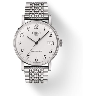 Tissot Le Locle Serie Mechanisch Uurwerk Datumweergave Grote Drie Wijzers Eenvoudig Horloge Herenhorloges Wit Staal T109.407.11.032.00 Silver Dial and Silver Band white
