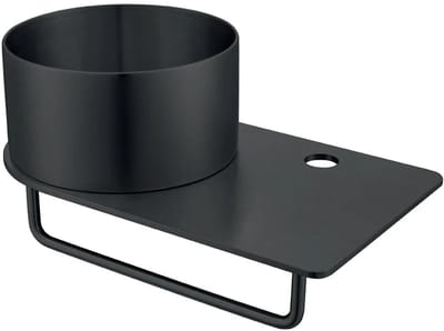DutchLine - Toiletplanchet met waskom - 360x210x165 - Met Kraangat – Mat zwart