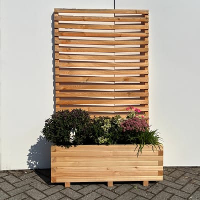 AMISHOUT - Plantenbak met klimrek 100x40x36 (176) - naturel | bloembak buiten