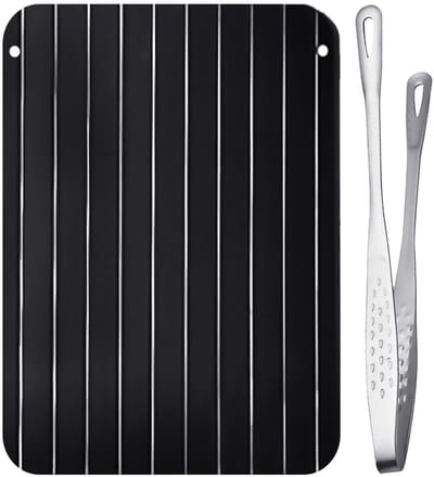 NTH products- Ontdooilade Snel - Aluminium - Barbecuetang - 23 x 16,5 cm - 1 stuk - Gezond en milieuvriendelijk - Ontdooitablet