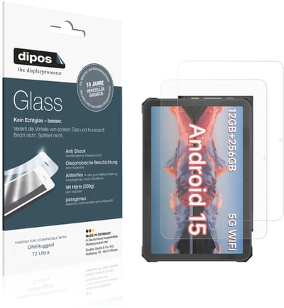 dipos – 2x Matte Pantserfolie geschikt voor ONERugged T2 Ultra | 9H Screenprotector