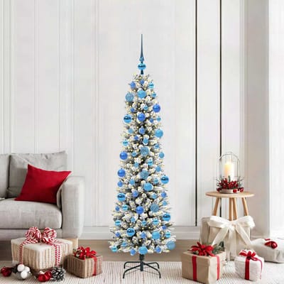 vidaXL - Kunstkerstboom - Wit - 180 - cm - PVC - en - Metaal - en - Plastic