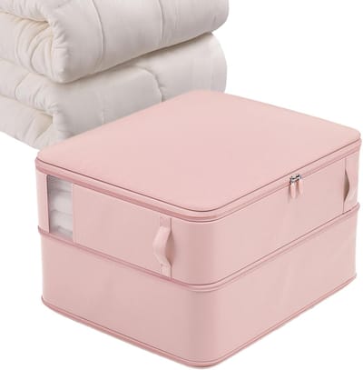 Opbergzakken Dekbedden - Compressiezakken Dekens - Ruimte Besparen - Versterkte Handgrepen - M - Roze
