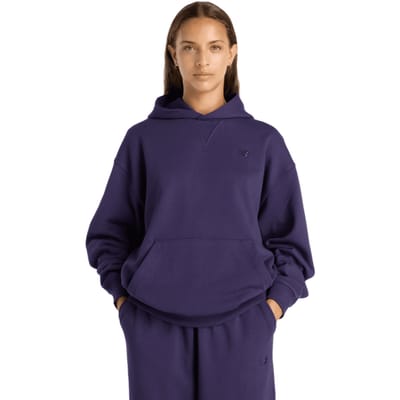 New Balance Terry Hoodies Dames - Paars - Maat L - Katoen Jersey