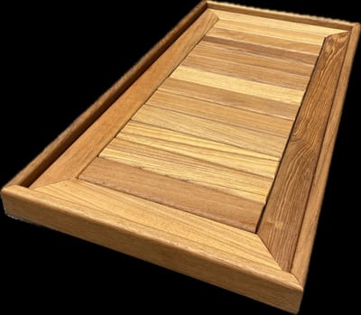 Teak houten wijn / boot tafel, opstaande rand