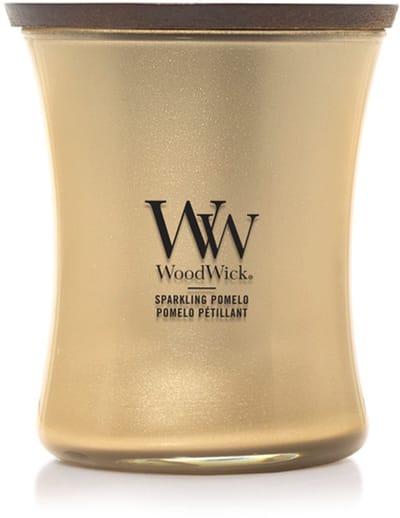 WoodWick - Precious Metals - Sparkling Pomelo - Medium Geurkaars - Goud
