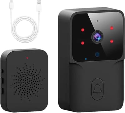 Smart Wifi Deurbel - Video Deurbel - Beveiliging Thuis - Bewegingsdetectie - 14.6 x 9 x 4 cm - Zwart