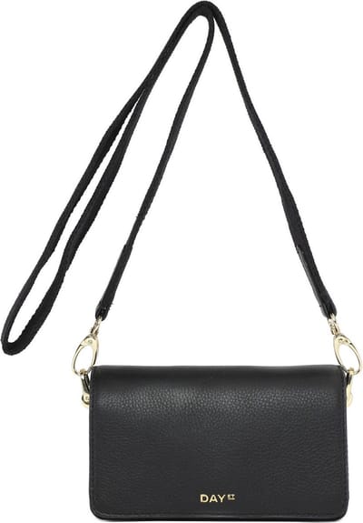 DAY ET Leren Schoudertas Avondtas City Bags Mini Crossbody Bag Black Zwart