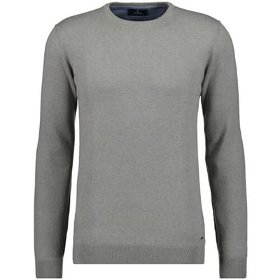 Ragman Trui Supersoft Knit Pullover Knitted Elbow Patches Taupe / male