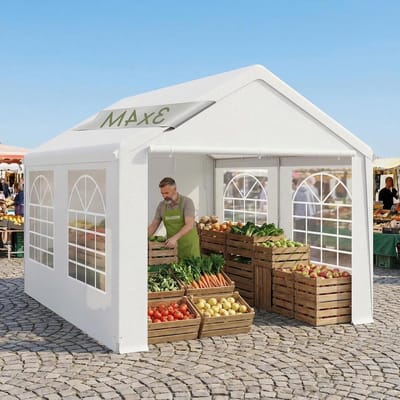 Partytent Paviljoen - Feesttent Tuin - Buitenfeesten Organiseren - Waterdicht en Stabiel - 3 x 4 Meter - Wit
