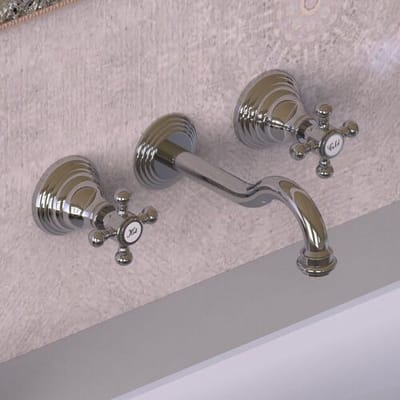 Kronenbach IOTA 2.0 three-hole wall-mounted washbasin faucet 17.5 cm 54909CRKB