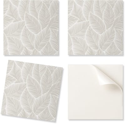 Zelfklevende PVC-tegels met een bladmotief, perfect voor de hal, in een formaat van 20x20x20 cm.