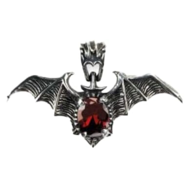 Zilvere Rode Vleermuishanger - 925 Sterling Silver (K4009)