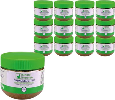 MyHens Pindakaas - 300 g - 12 stuks - Aanvullend diervoeder voor pluimvee