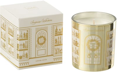 J-Line geurkaars Surprise Window - wit/goud