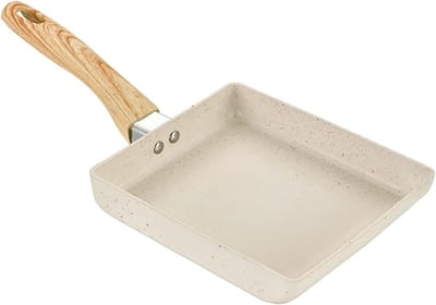 Omelet Pan - Tamagoyaki Koekenpan - Ontbijt Maken - Antiaanbaklaag - 18x15 cm - Beige