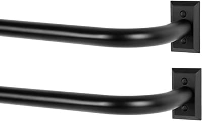 Verstelbare Zwarte Gordijnstaven Set voor Ramen 122-213,4 cm