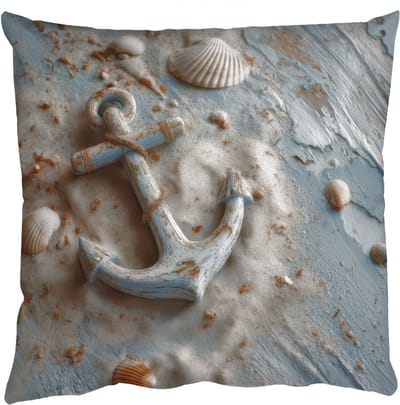 Sierkussens - Kussentjes Woonkamer - 50x50 cm - Anker - Hout - Schelpen - Zand