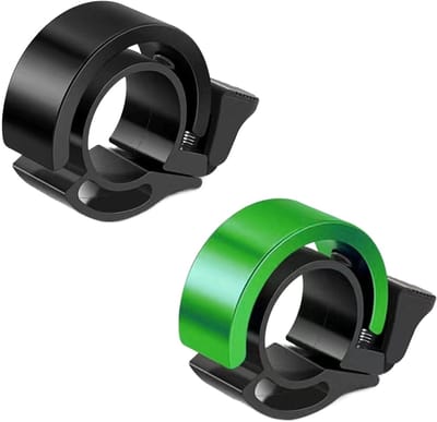 Verpakking van 2 fietsbellen, onzichtbare fietsbellen voor op de weg en mountainbikes, geschikt voor sturen van 2,2 cm/0,87 inch, mini-fietsbellen van aluminiumlegering, luid en duidelijk geluid, geschikt voor volwassen jongens en meisjes.