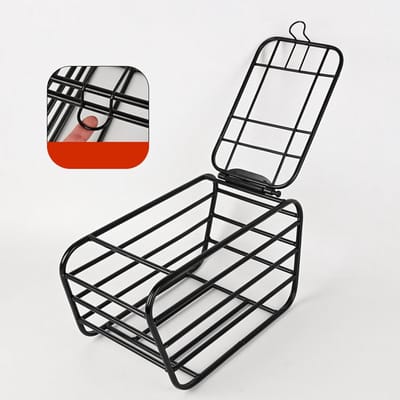 Fietsmand - Dierenmand - Veilig Vervoer - Vergrendelbaar Deksel - 30x23x21.5cm - Zwart