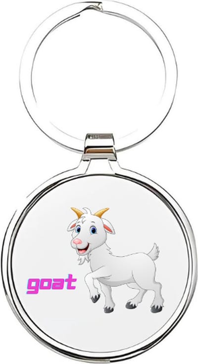 Akyol - Goat Sleutelhanger - geit - Dierenliefhebbers - Goat - lammetje - kinderboerderij - 4 x 7,5 CM