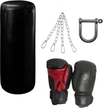 Kinder Bokszak Set - Trainingsset Boksen - Kracht Opbouwen - Complete Set Inclusief - 91 cm - Zwart