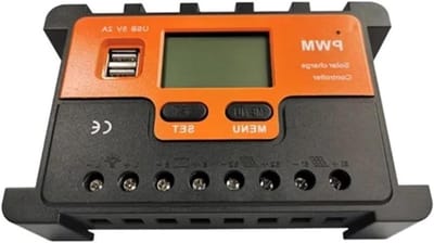 Zonne Laadregelaar - Solar Controller - Zonne-energie Systeem - Automatische Systeemherkenning - 10A 12V-24V - Grijs