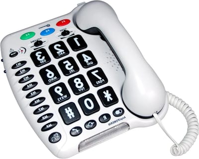 Vaste Telefoon - Versterkt Geluid - Duidelijk Bellen - Extra Luid Volume - Grote Toetsen - Wit