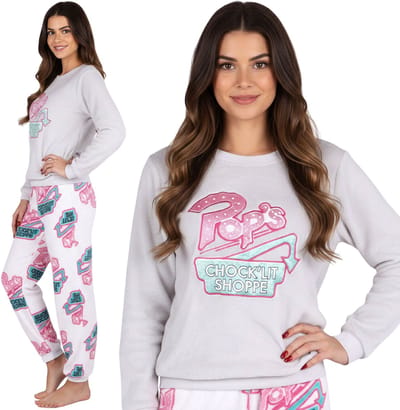 RIVERDALE Tweedelige, WARME pyjama voor dames, POLAR pyjama met lange mouwen
