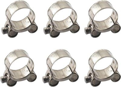 Dailygoods - (Pack van 6) Maat 23-25mm T-Bolt Slangklem 304 RVS Buisklemmen Pijpklem