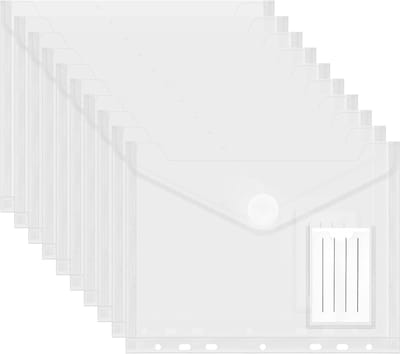 10 documententassen A5, 23 x 18 cm, omslagmappen, documentenmap, zichtvakken, klittenbandsluiting, labeltas, waterdichte verzamelmappen
