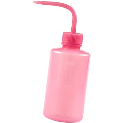 Bouteille de Nettoyage des Cils Bec Coudé Anti-Fuite Vide en Plastique à Presser Bouteille de Lavage pour Extension de Cils Rose 250 ml pink