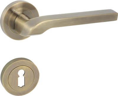 Domino® Deurkrukgarnituur NEMO R M3 - Graffiti Bruin - BB- gladde sleutel met Ronde Rozette - Deurbeslag van aluminium - Deurklink voor kamerdeur, kantoordeur, kelderdeur en binnendeur