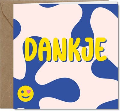 FSC-papier | Duurzaam | Inclusief envelop kraft | 4 wenskaarten | bedankt, Dankje, dankjewel | BOLD collectie