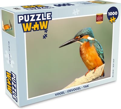 Puzzel Vogel - IJsvogel - Tak - Legpuzzel - Puzzel 1000 stukjes volwassenen