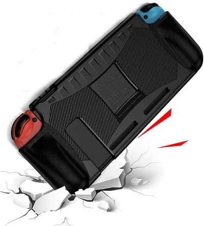 Actie4you® - Hoes geschikt voor Nintendo Switch - Hoesje Schokbestendig - TPU Case met Kickstand – Zwart