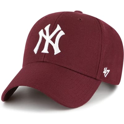 47 Brand MLB New York Yankees MVP Cap B-MVPSP17WBP-KMD, Unisex, Kastanjebruin, Pet, maat: One size