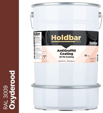Holdbar Anti Graffiti Coating Oxyderood (RAL 3009) 10 Kg - Maakt Graffiti verwijderbaar - Graffiti Verwijderen - In Alle Kleuren - Voor Steen, Beton, Hout, Metaal en Tegels