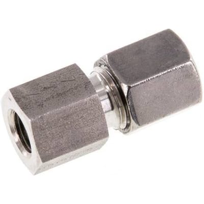 G 1/8'' x 6S RVS Rechte Snijring Koppeling 630 Bar DIN 2353 - FL2S-FC-ST-018G-06-S