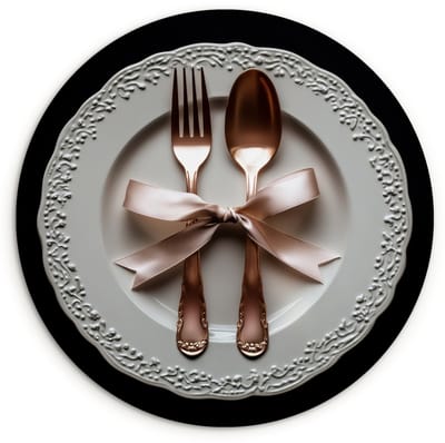 WallCircle® Wandcirkel 120x120 cm - Muurcirkel Rose - Strik - Bestek - Muurdecoratie woonkamer - Wanddecoratie slaapkamer - Kamer decoratie accessoires - Ronde schilderijen XXL