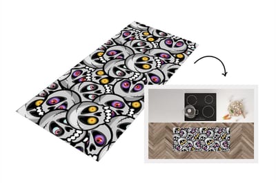 Keukenloper - Loper keuken - Schedel - Patroon - Ogen - 120x50 cm - Keukenloper vinyl